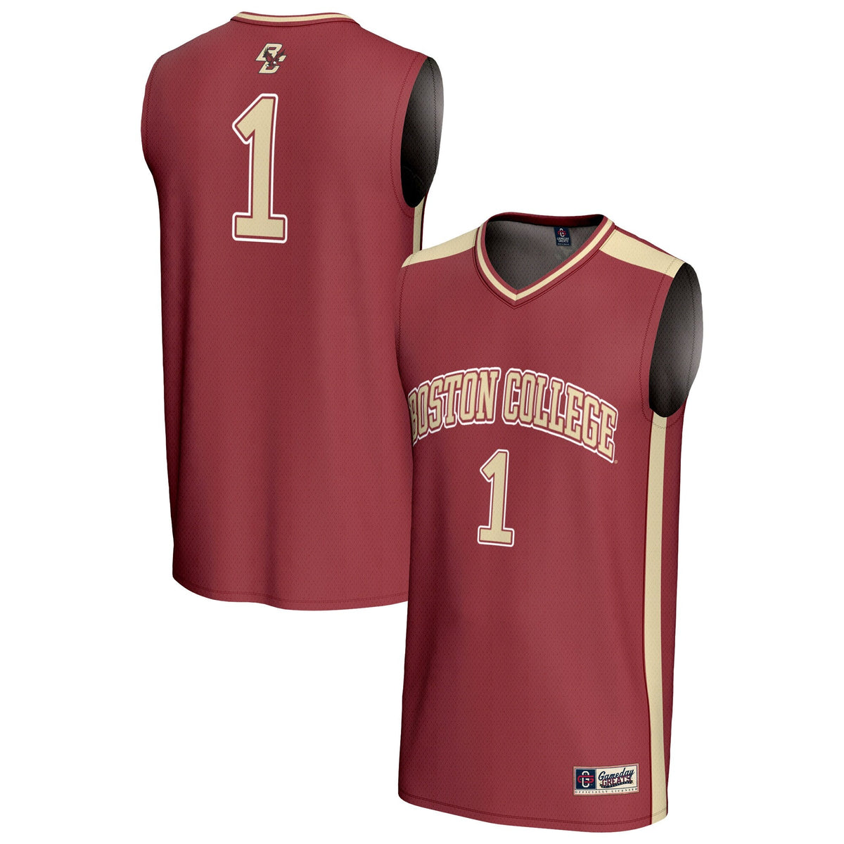 #1 Boston College Eagles Lightweight Basketball Fashion Jersey - Maroon product image 1, provided for visual reference and