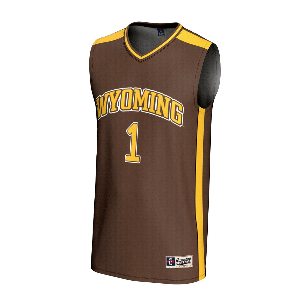 #1 Wyoming Cowboys Lightweight Basketball Fashion Jersey - Brown product image 3, provided for visual reference and product