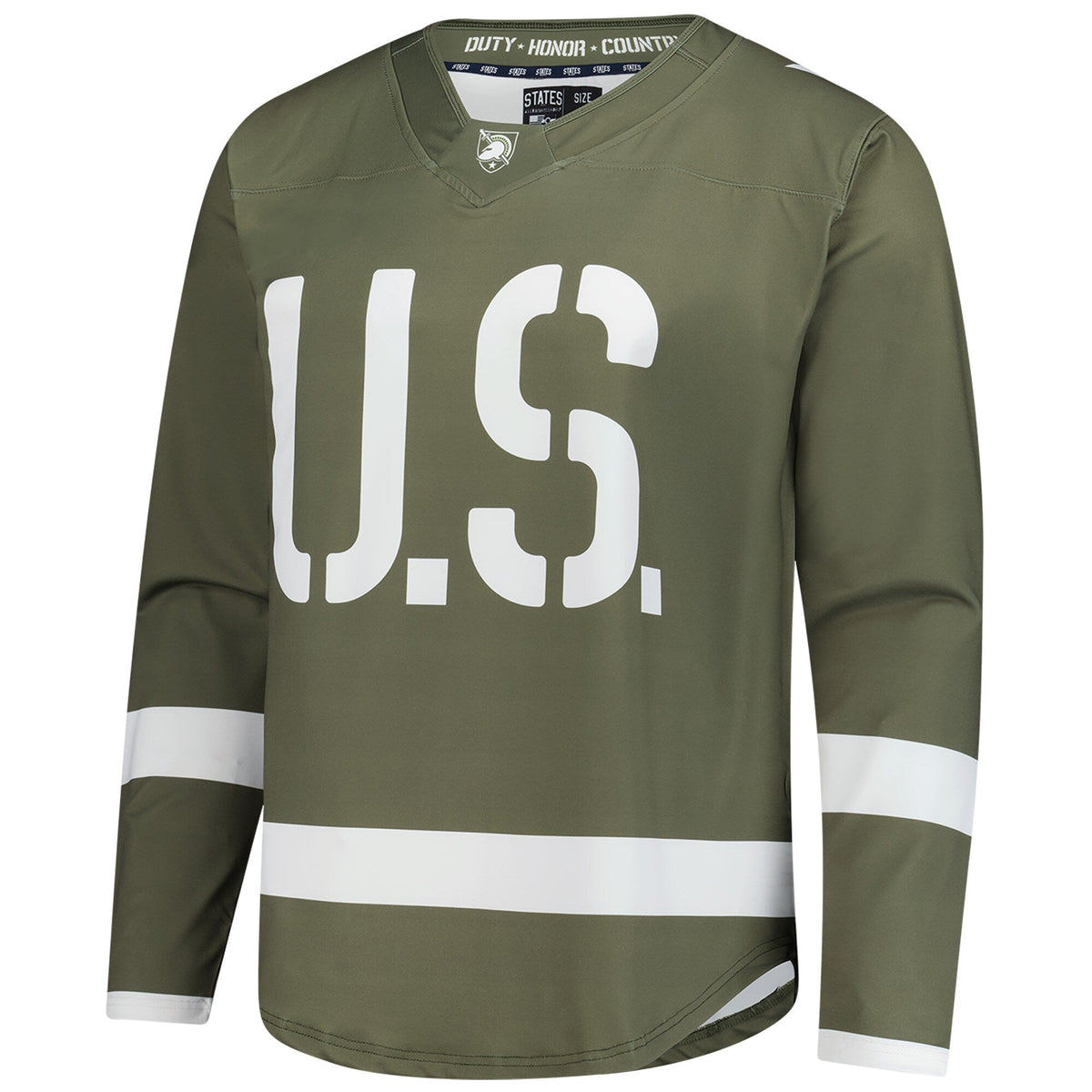 Olive Army Black Knights Replica Hockey Jersey product image 3, provided for visual reference and product detail review