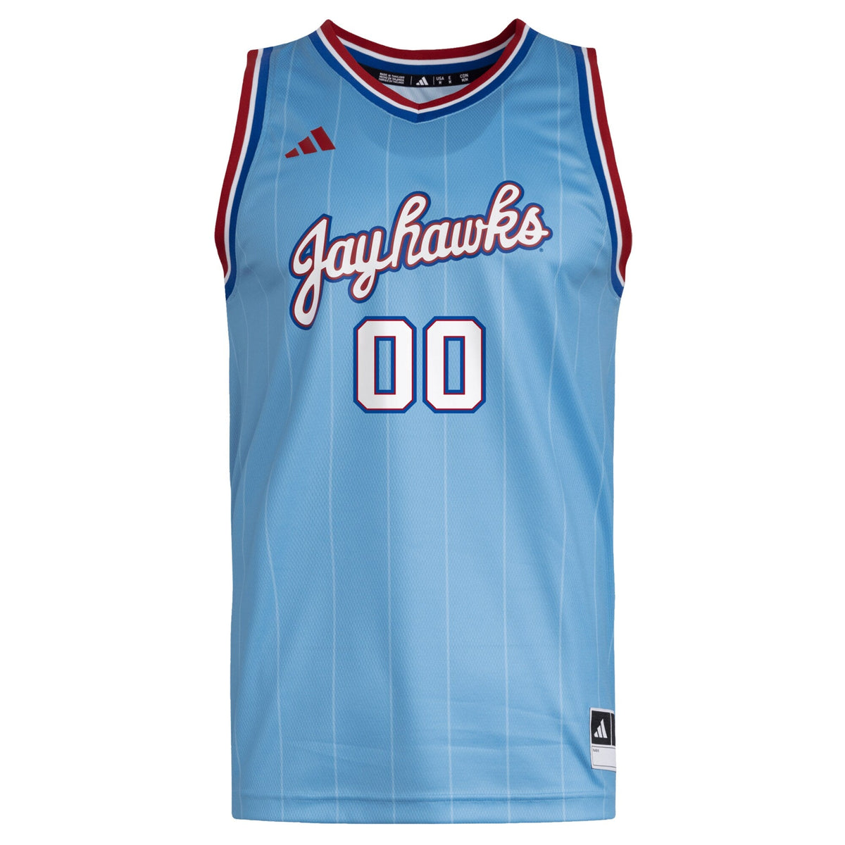 #00 Kansas Jayhawks Replica Swingman Jersey - Light Blue product image 3, provided for visual reference and product detail