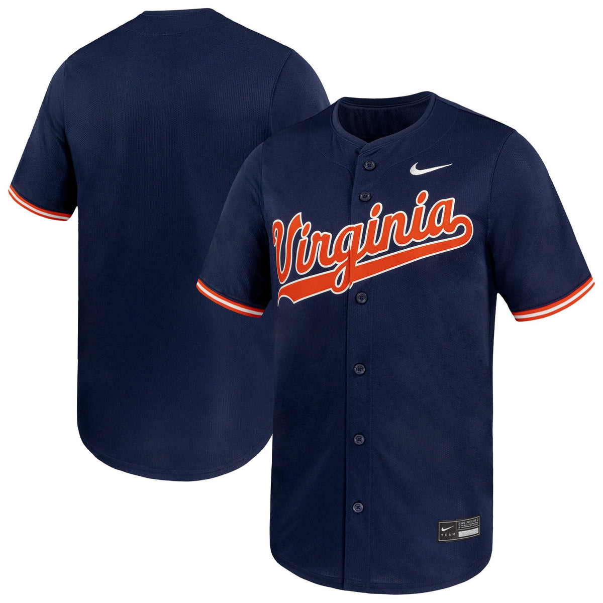Navy Virginia Cavaliers Limited Baseball Jersey product image 2, provided for visual reference and product detail review