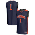 #1 Virginia Cavaliers Lightweight Basketball Fashion Jersey - Navy product image 1, provided for visual reference and