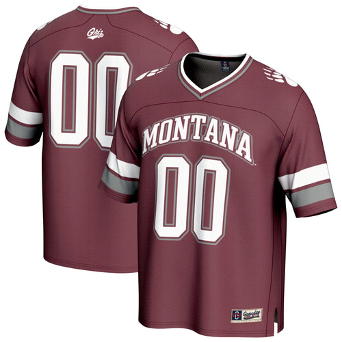 #00 Montana Grizzlies Lightweight Collegiate Football Fashion Jersey - Maroon product image 2, provided for visual reference