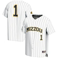#1 Missouri Tigers Lightweight Baseball Jersey - White product image 1, provided for visual reference and product detail