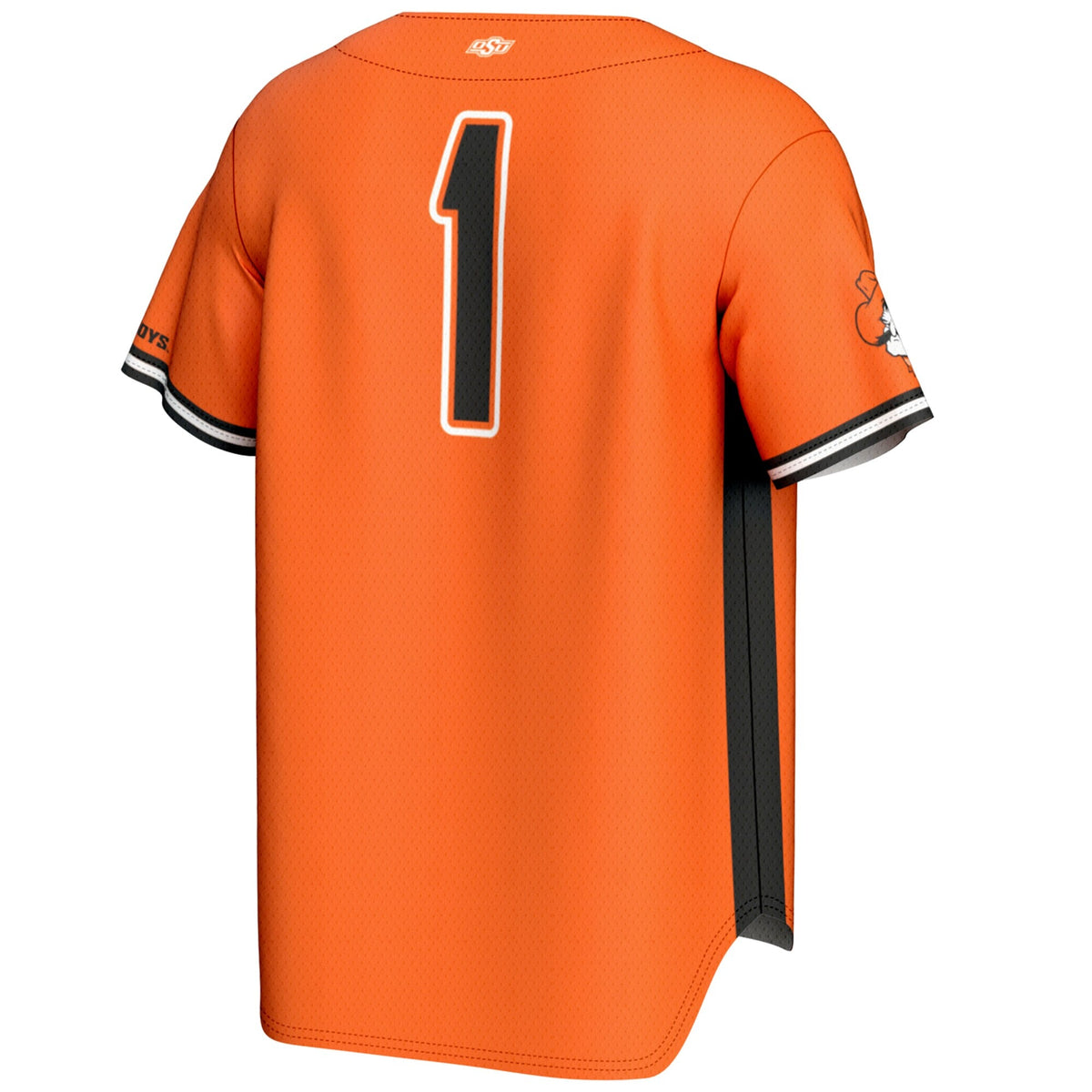 #1 Oklahoma State Cowboys Lightweight Baseball Fashion Jersey - Orange product image 4, provided for visual reference and