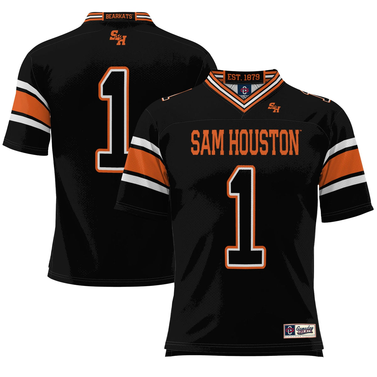 #1 Sam Houston State Bearkats Endzone Football Jersey - Black product image 2, provided for visual reference and product