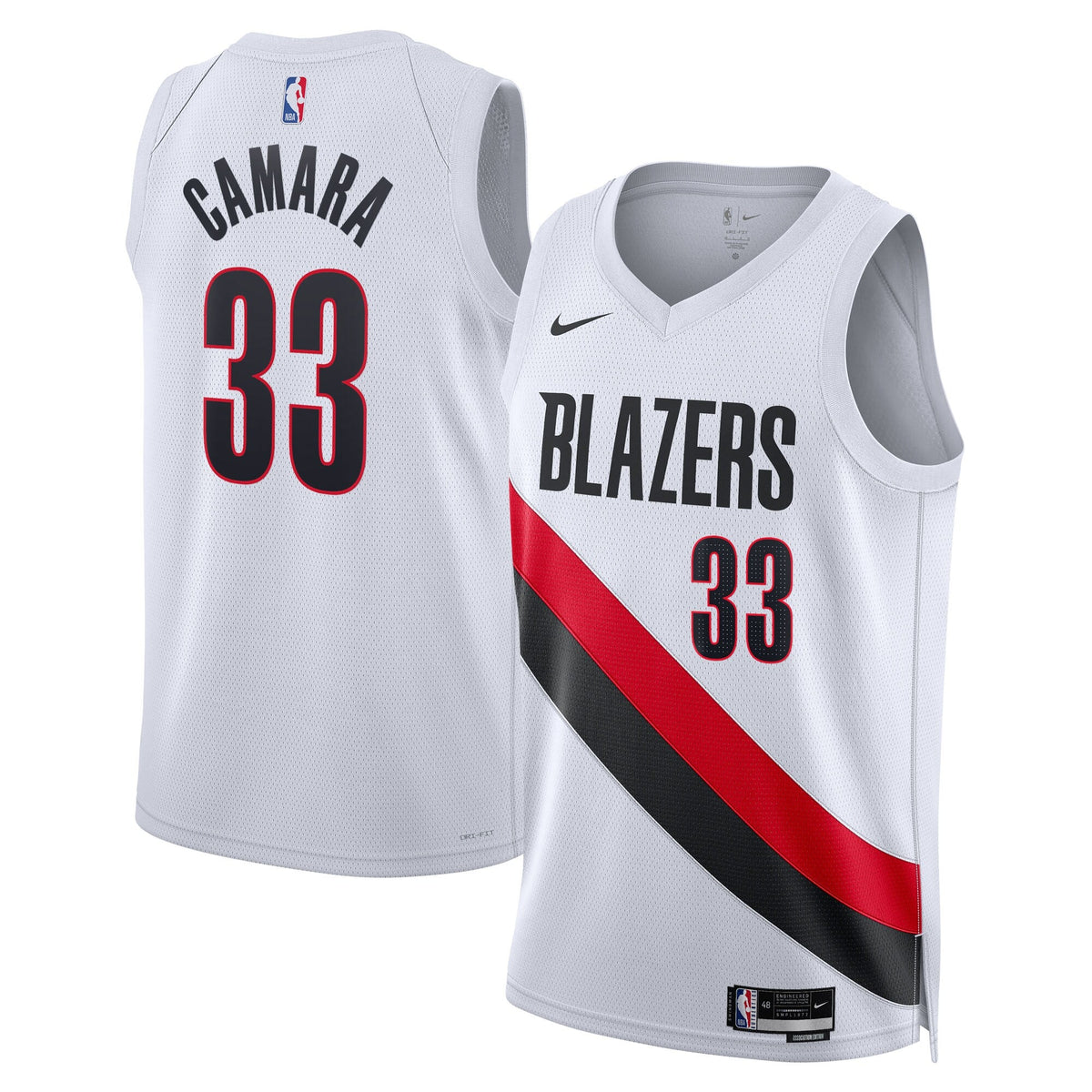 Portland Trail Blazers Replica Association Edition Swingman Jersey - White - Toumani Camara product image 2, provided for