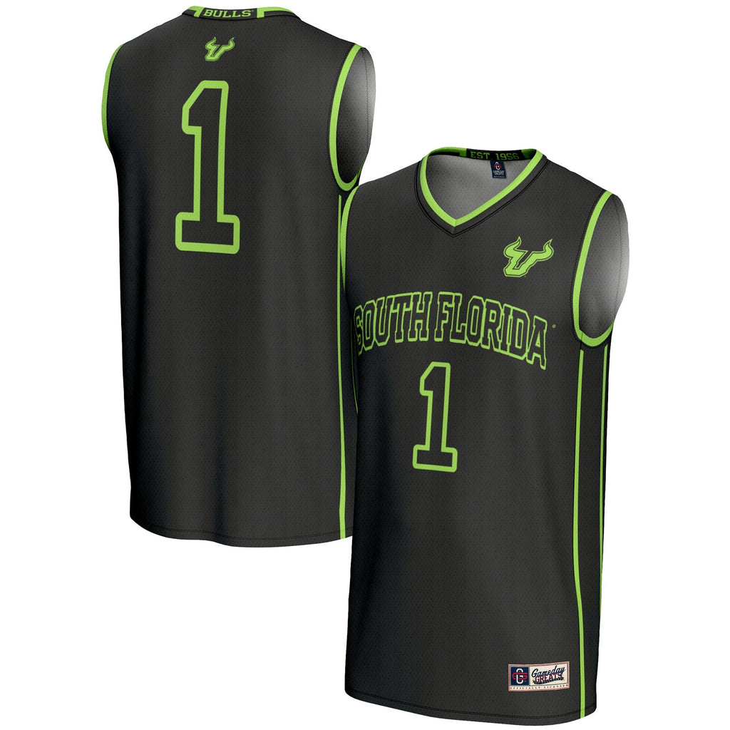 #1 South Florida Bulls Lightweight Basketball Jersey - Black product image 2, provided for visual reference and product