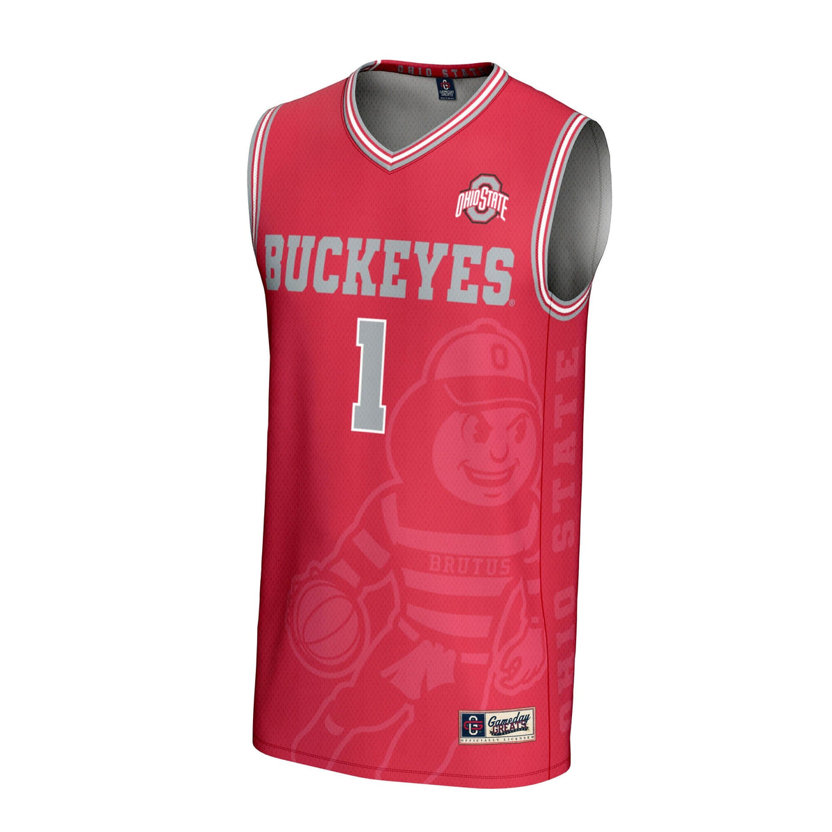 #1 Ohio State Buckeyes Lightweight Icon Print Basketball Jersey - Scarlet product image 3, provided for visual reference and