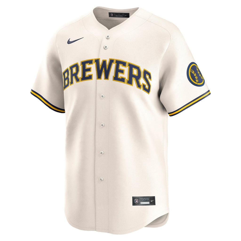 Milwaukee Brewers Cream Home Limited Jersey product image 3, provided for visual reference and product detail review