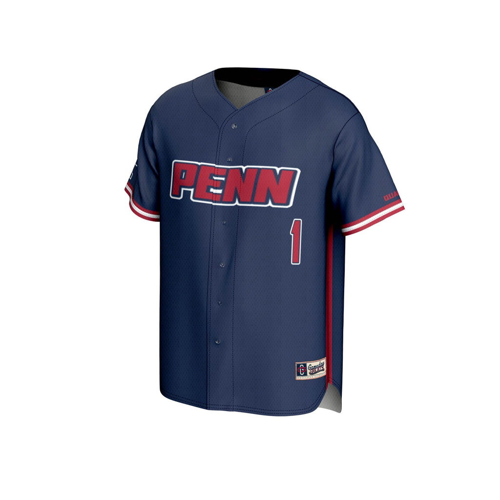 #1 Pennsylvania Quakers Lightweight Baseball Jersey - Navy product image 3, provided for visual reference and product detail