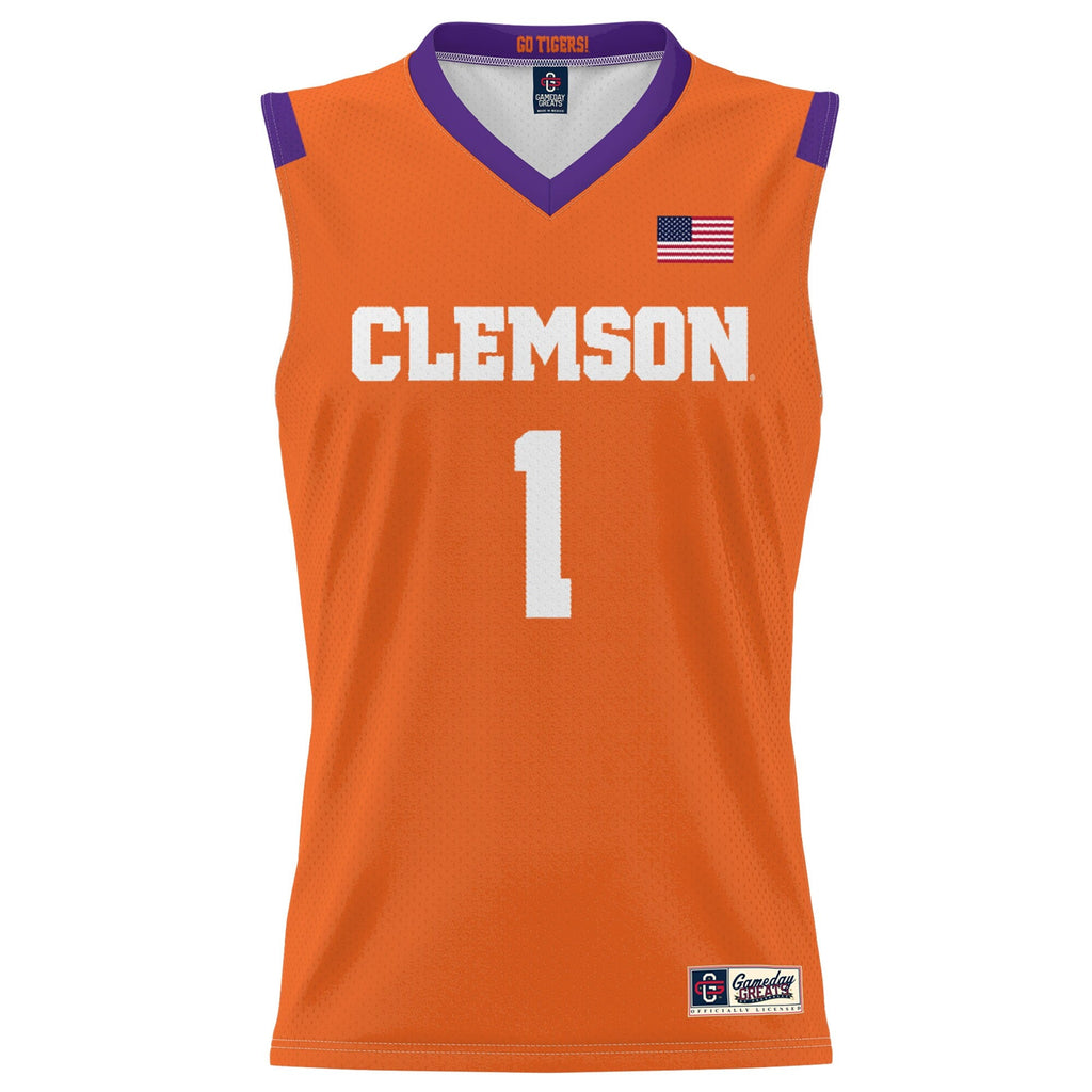 #1 Clemson Tigers Lightweight Basketball Jersey - Orange product image 3, provided for visual reference and product detail