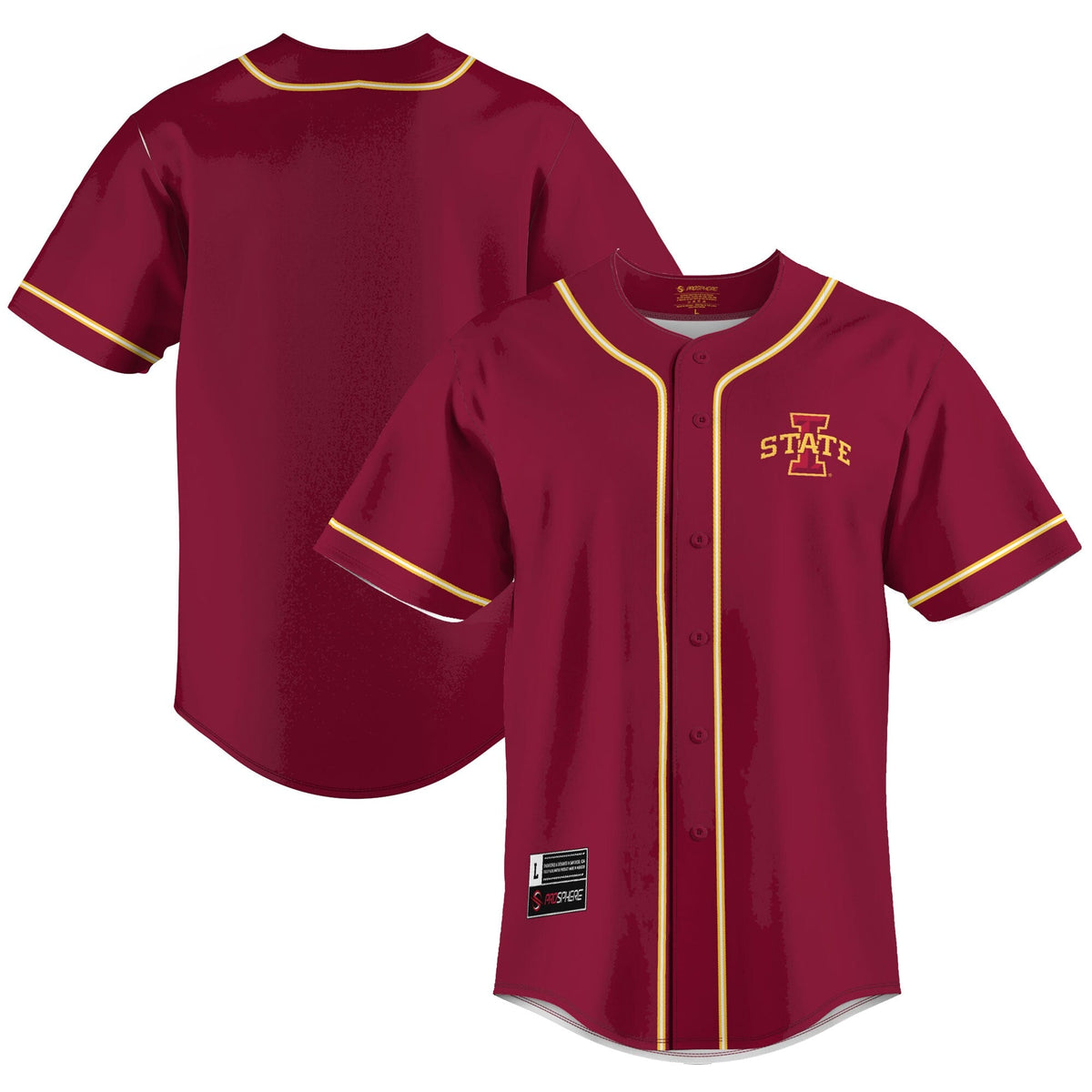 Iowa State Cyclones Lightweight Baseball Jersey - Cardinal product image 1, provided for visual reference and product detail