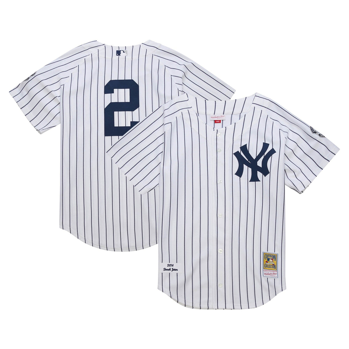 New York Yankees Derek Jeter White 2014 Cooperstown Collection Authentic Throwback Jersey product image 1, provided for