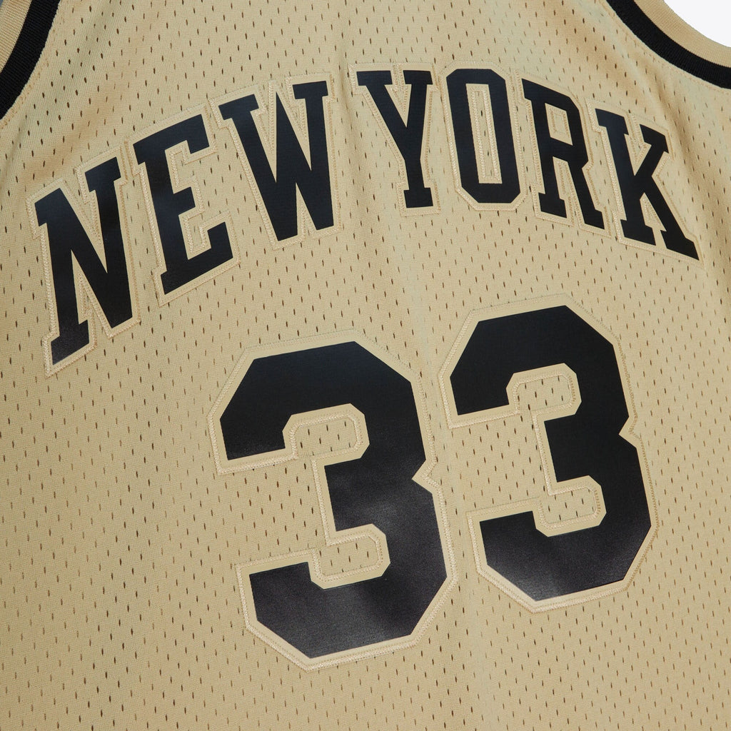 New York Knicks Patrick Ewing 1991 Swingman Jersey - Khaki product image 5, provided for visual reference and product detail