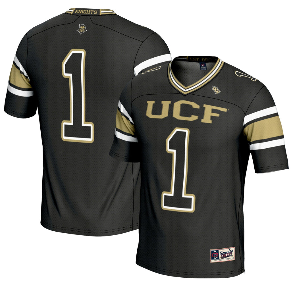 #1 UCF Knights Endzone Football Jersey - Black product image 1, provided for visual reference and product detail review