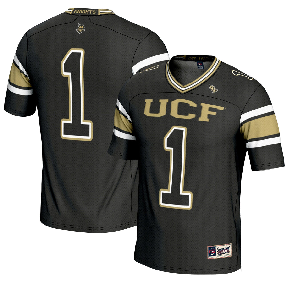 #1 UCF Knights Endzone Football Jersey - Black product image 1, provided for visual reference and product detail review