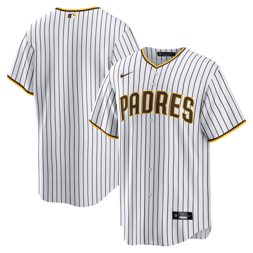 San Diego Padres White Home Big & Tall Replica Jersey product image 1, provided for visual reference and product detail