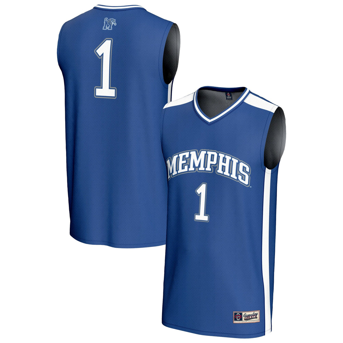 #1 Memphis Tigers Lightweight Collegiate Basketball Fashion Jersey - Royal product image 2, provided for visual reference