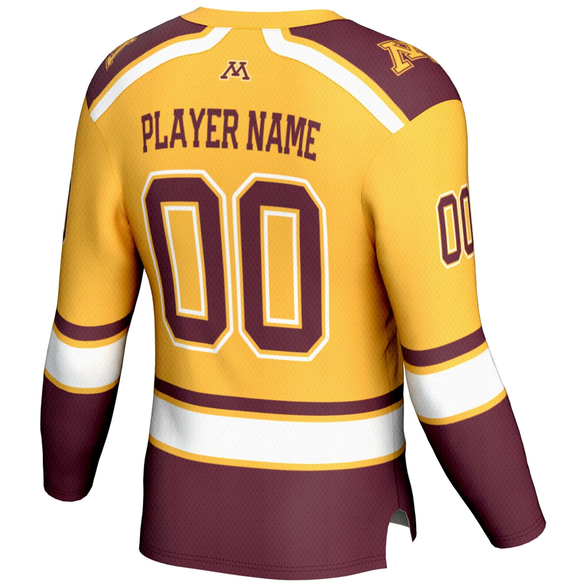 Minnesota Golden Gophers NIL Pick-A-Player Hockey Jersey - Gold product image 4, provided for visual reference and product