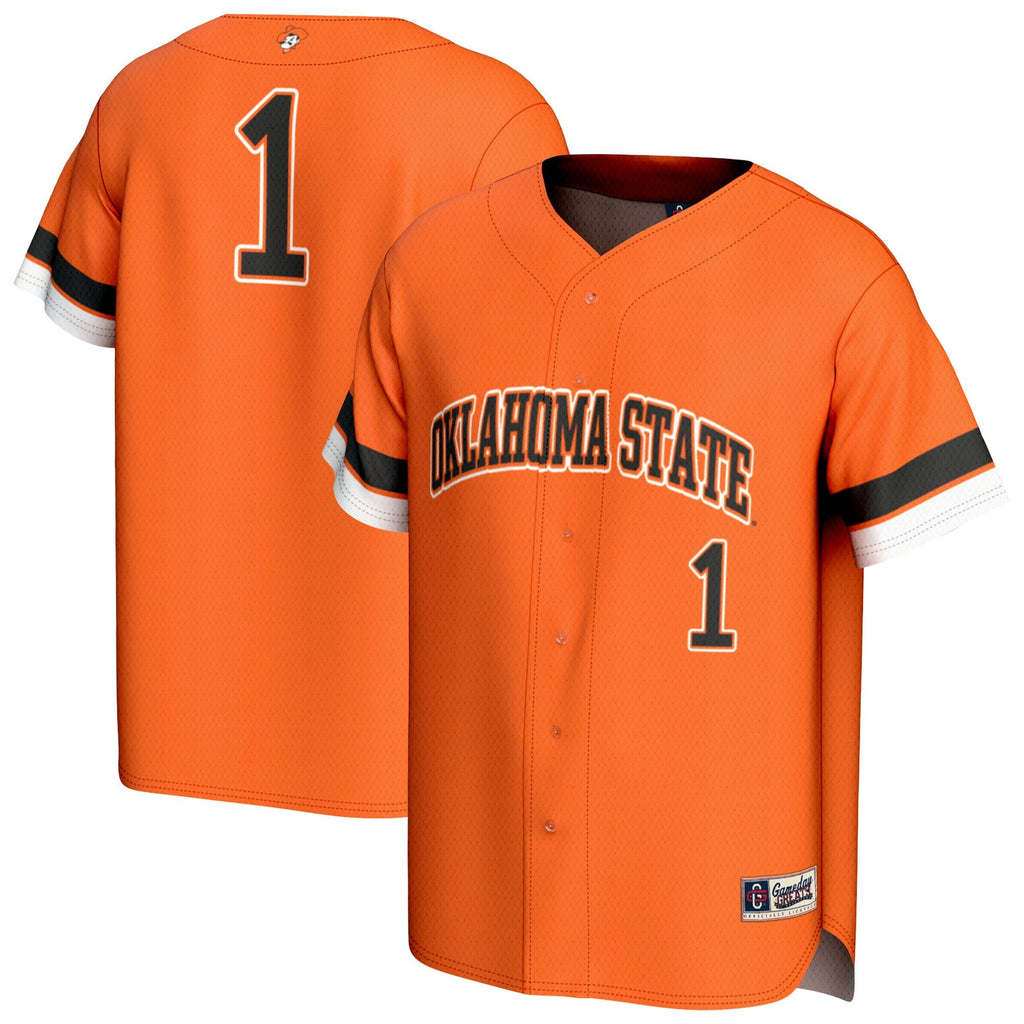 #1 Oklahoma State Cowboys Lightweight Collegiate Baseball Fashion Jersey - Orange product image 2, provided for visual