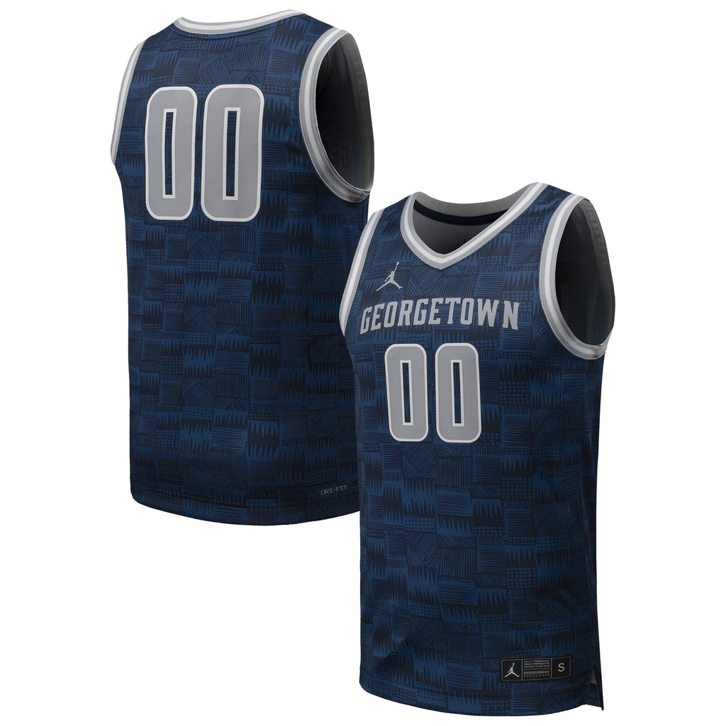 #00 Georgetown Hoyas Replica Basketball Jersey - Navy product image 2, provided for visual reference and product detail
