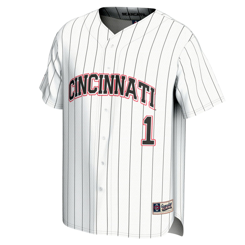 #1 Cincinnati Bearcats Lightweight Baseball Fashion Jersey - White product image 3, provided for visual reference and