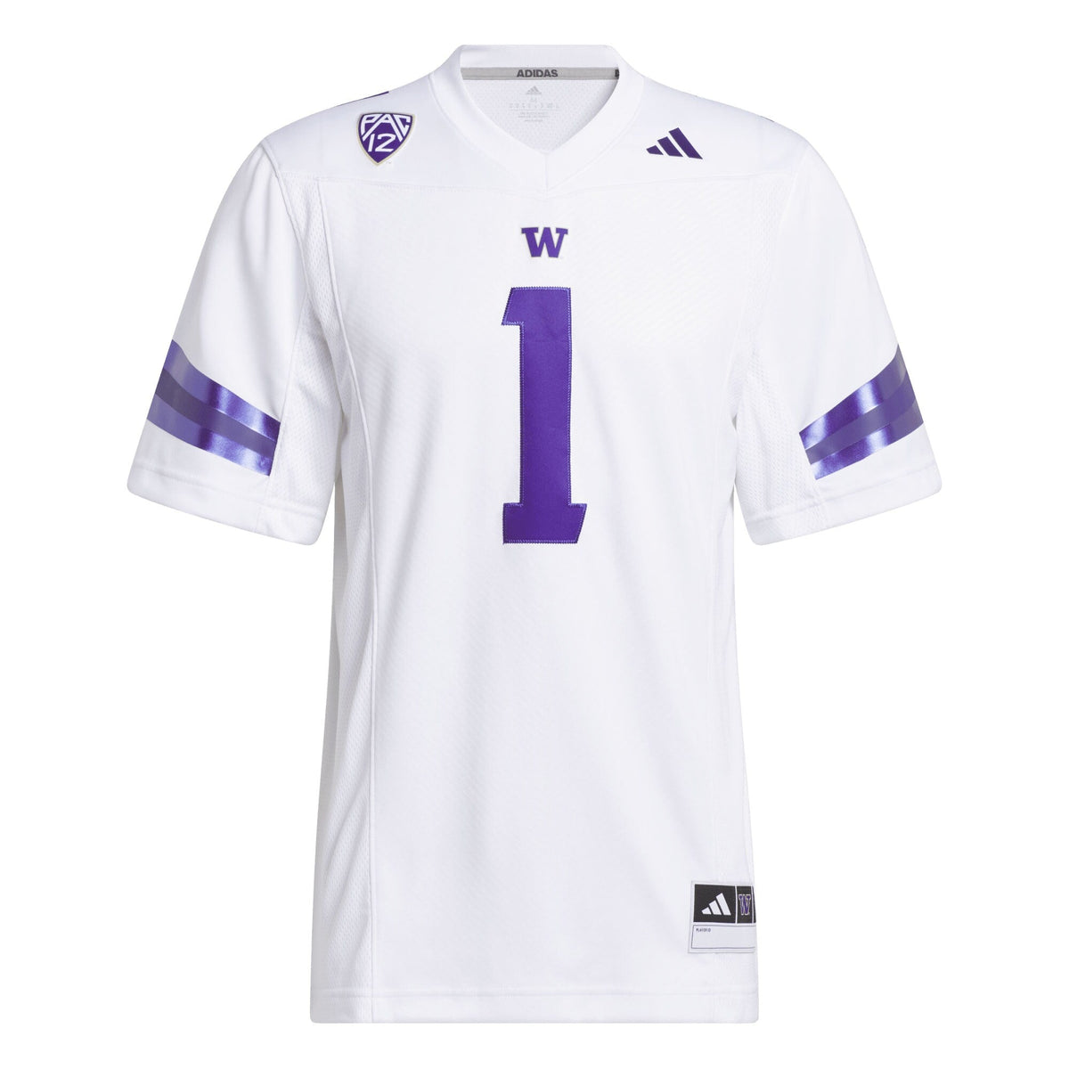 #1 Washington Huskies Premier Football Jersey - White product image 3, provided for visual reference and product detail