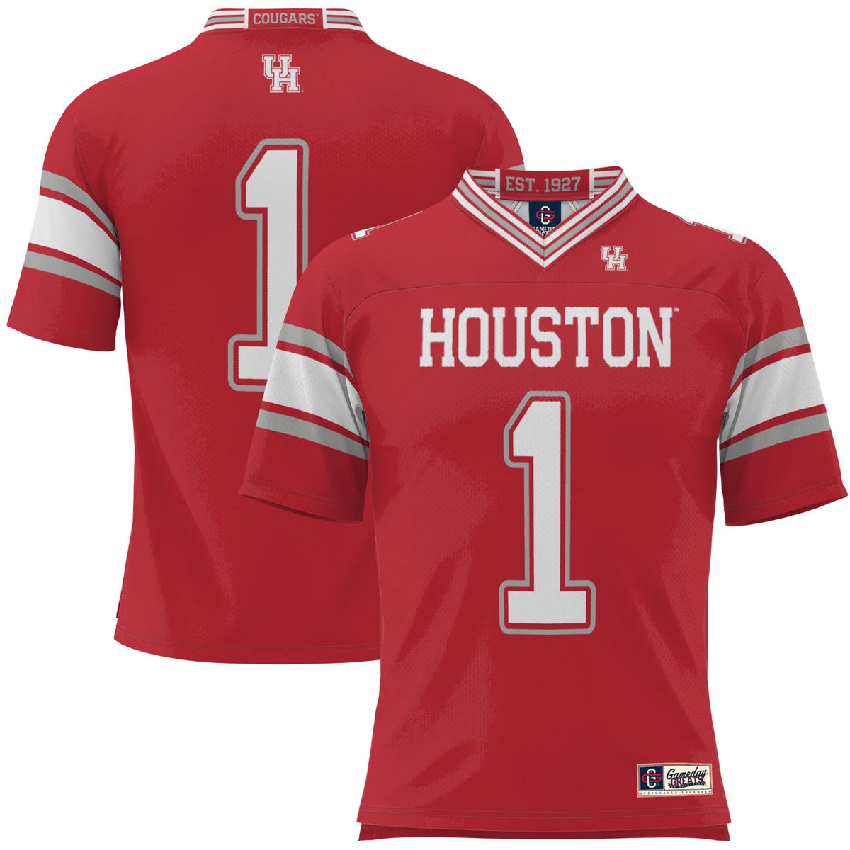 #1 Houston Cougars Football Jersey - Red product image 2, provided for visual reference and product detail review