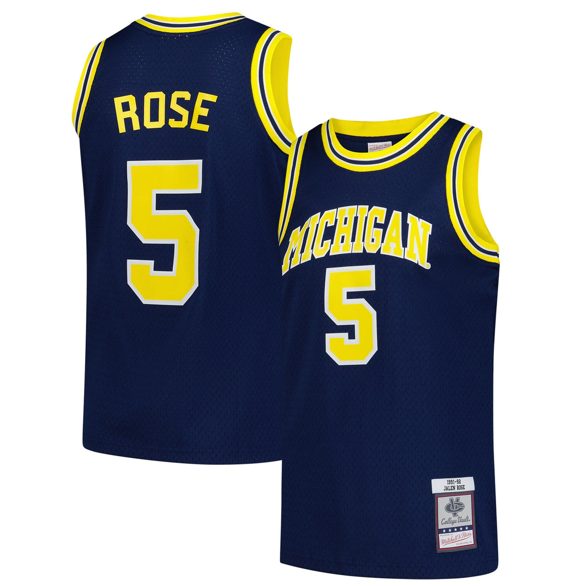 Jalen Rose Navy Michigan Wolverines 1991/92 Swingman Jersey product image 1, provided for visual reference and product