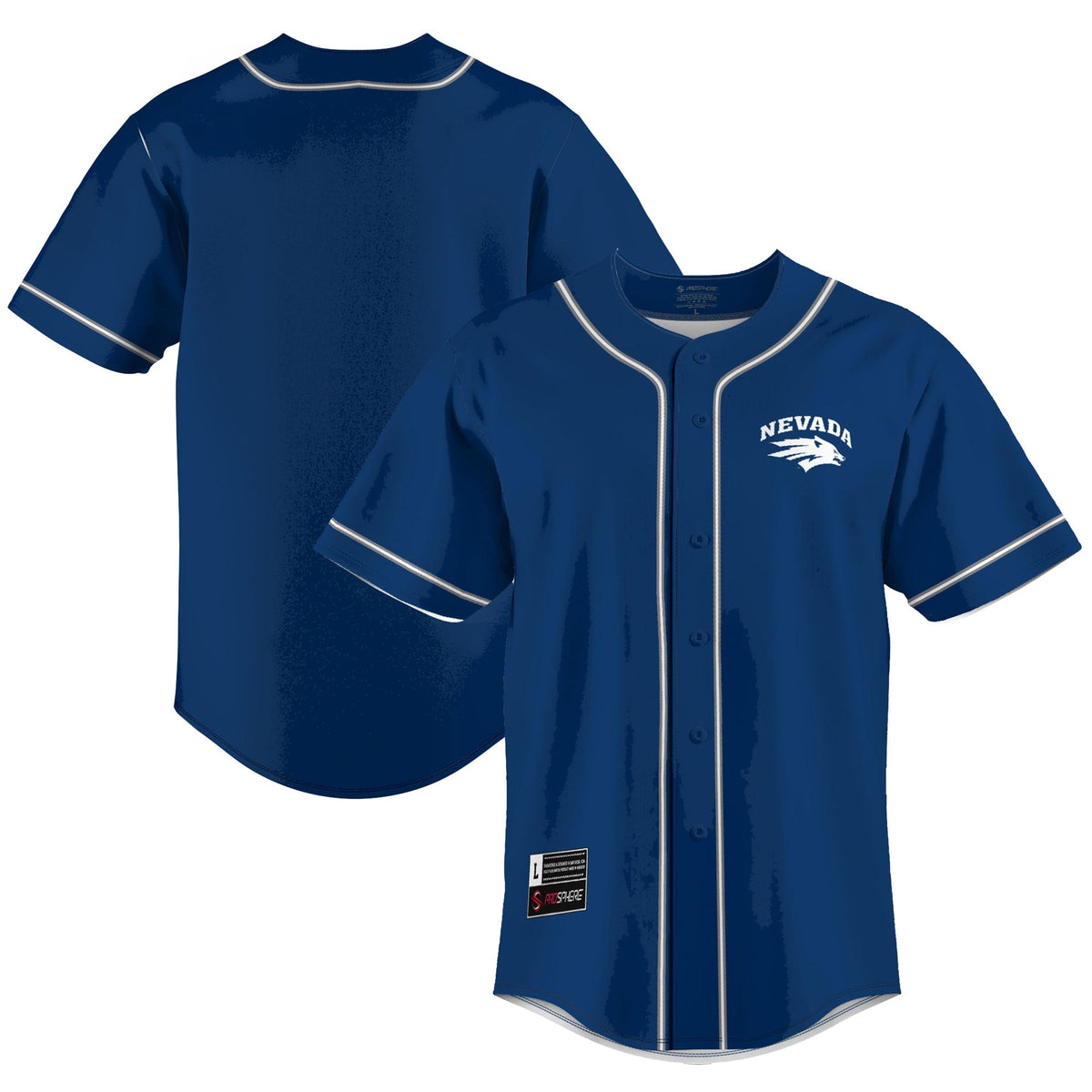Nevada Wolf Pack Lightweight Baseball Jersey - Blue product image 2, provided for visual reference and product detail review