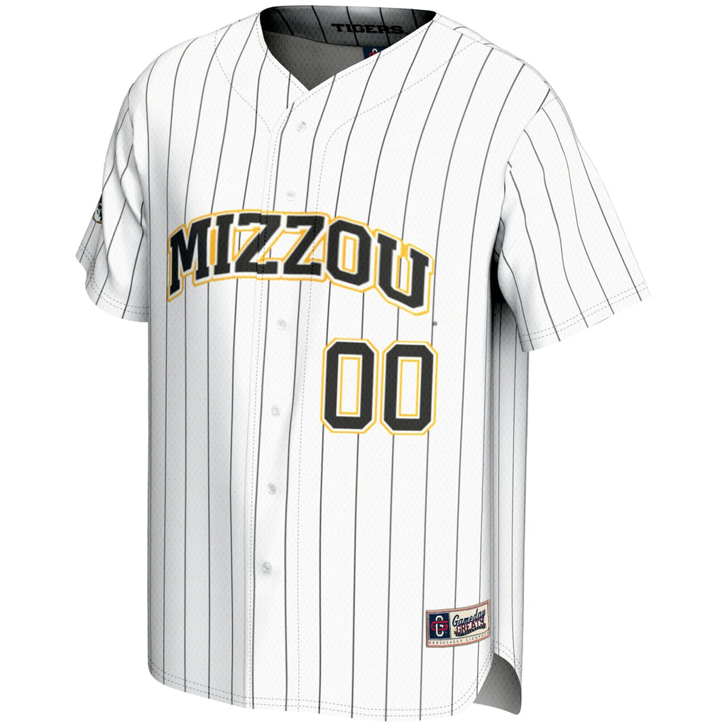 Missouri Tigers NIL Pick-A-Player Lightweight Baseball Jersey - White product image 3, provided for visual reference and