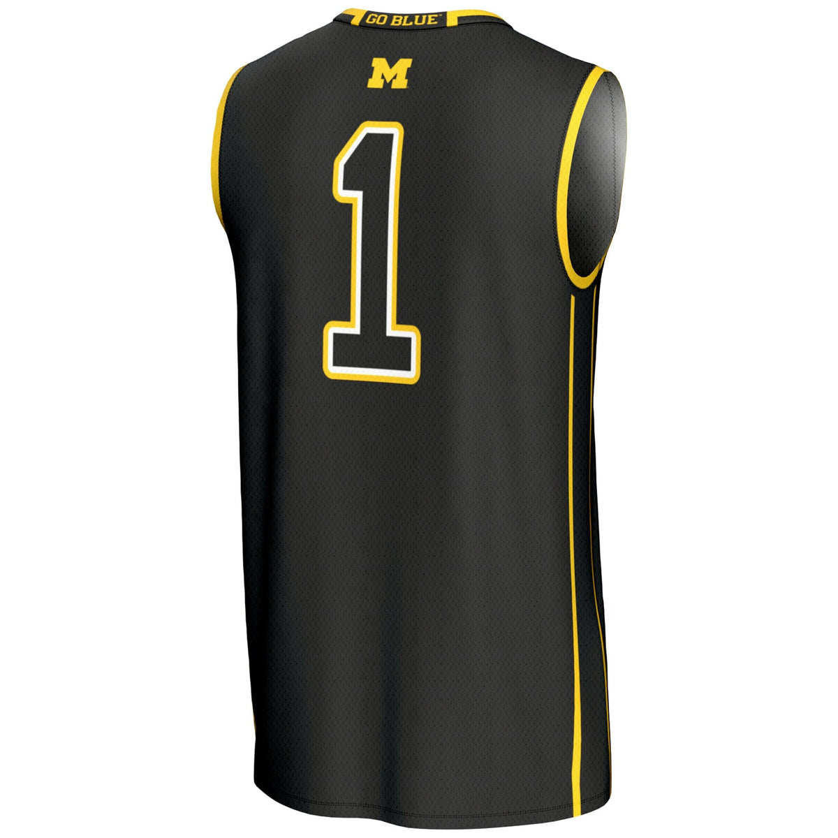 #1 Michigan Wolverines Lightweight Basketball Jersey - Black product image 4, provided for visual reference and product
