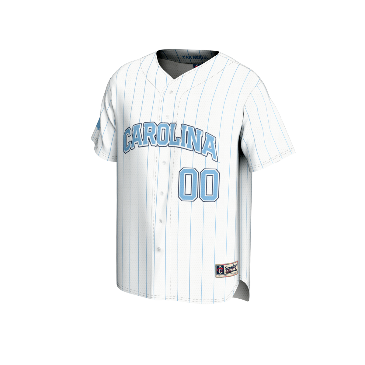 North Carolina Tar Heels NIL Pick-A-Player Lightweight Baseball Jersey - White product image 3, provided for visual