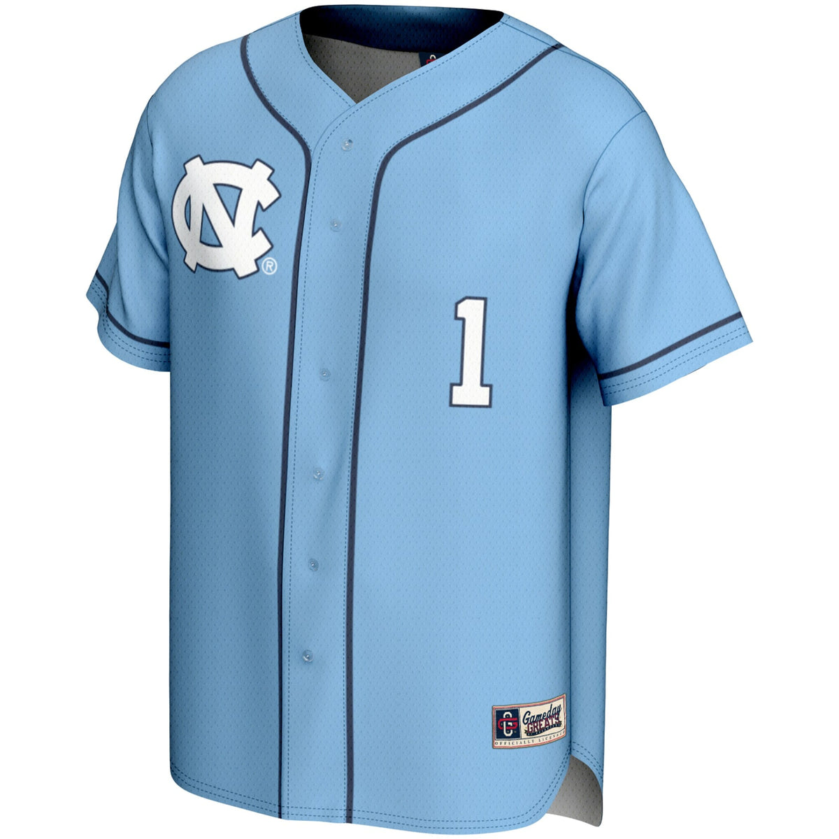 #1 North Carolina Tar Heels Lightweight Softball Jersey - Carolina Blue product image 3, provided for visual reference and