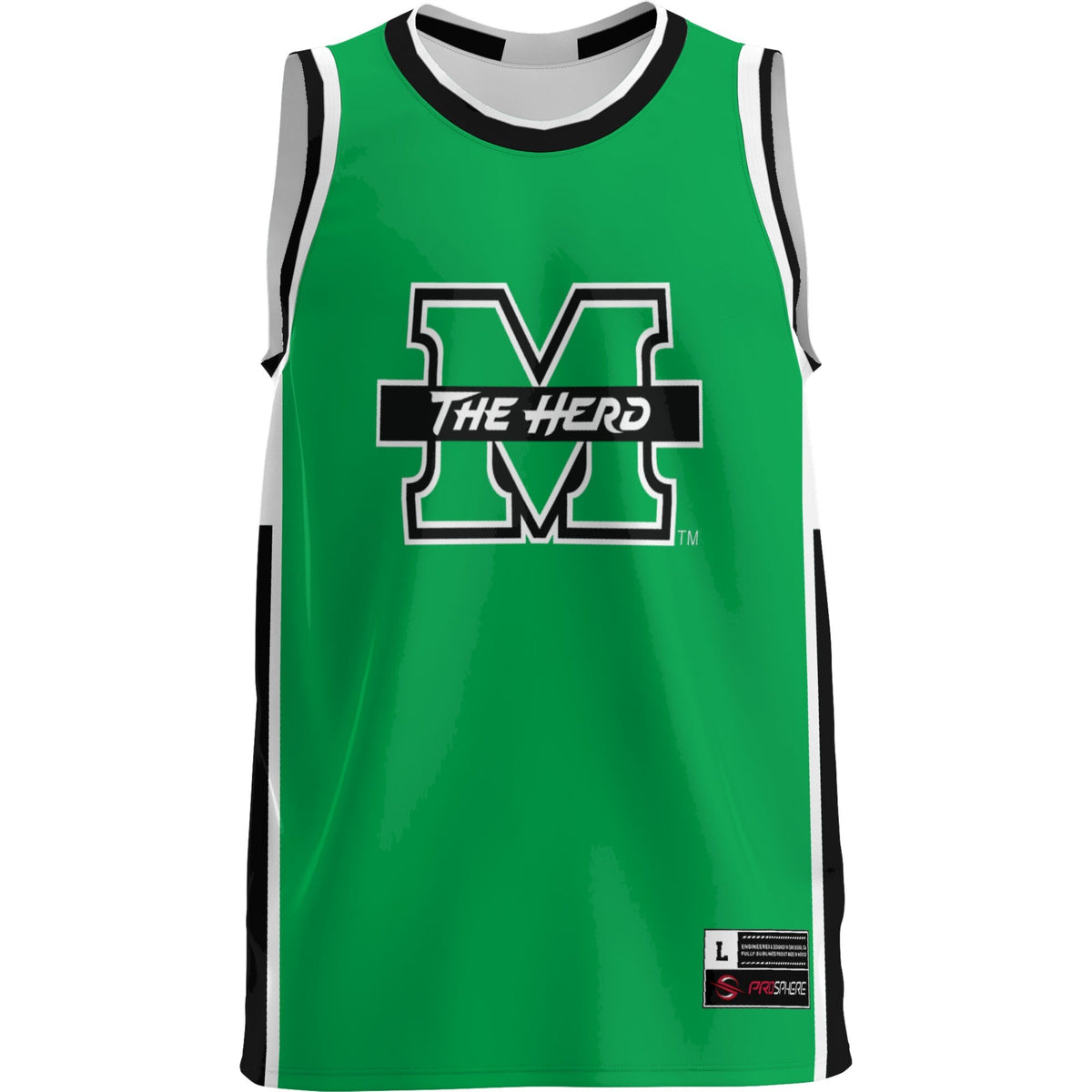 Marshall Thundering Herd Lightweight Basketball Jersey - Green product image 3, provided for visual reference and product