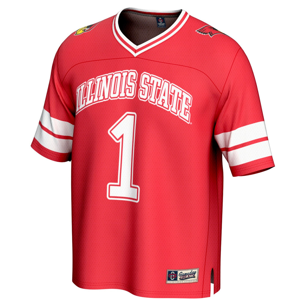 #1 Illinois State Redbirds Lightweight Collegiate Football Fashion Jersey - Red product image 3, provided for visual