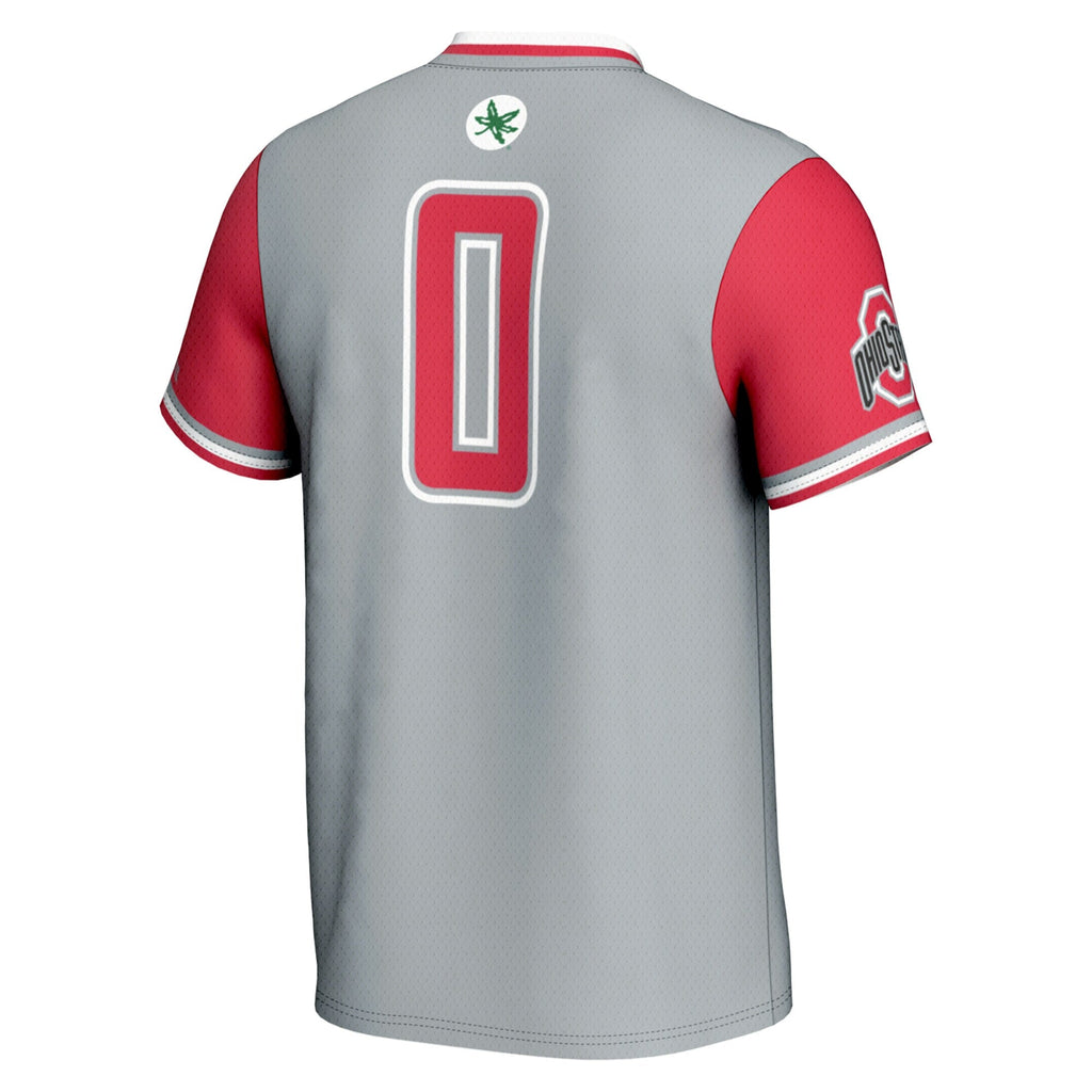 #0 Ohio State Buckeyes Lightweight Softball Jersey - Gray product image 4, provided for visual reference and product detail