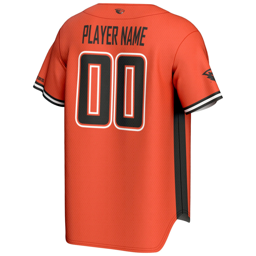 Oregon State Beavers NIL Pick-A-Player Lightweight Baseball Jersey - Orange product image 4, provided for visual reference