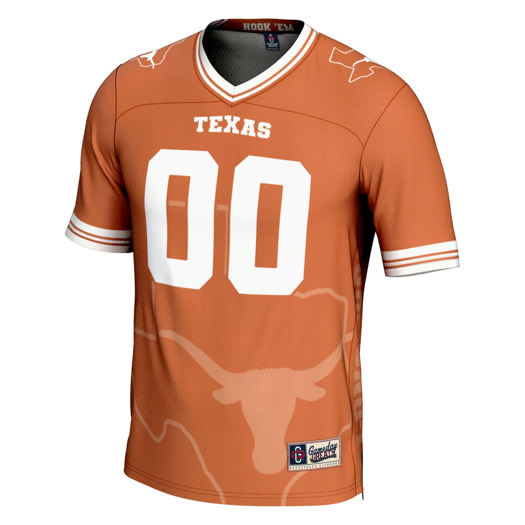 Texas Longhorns Icon Print NIL Pick-A-Player Football Jersey - Texas Orange product image 3, provided for visual reference