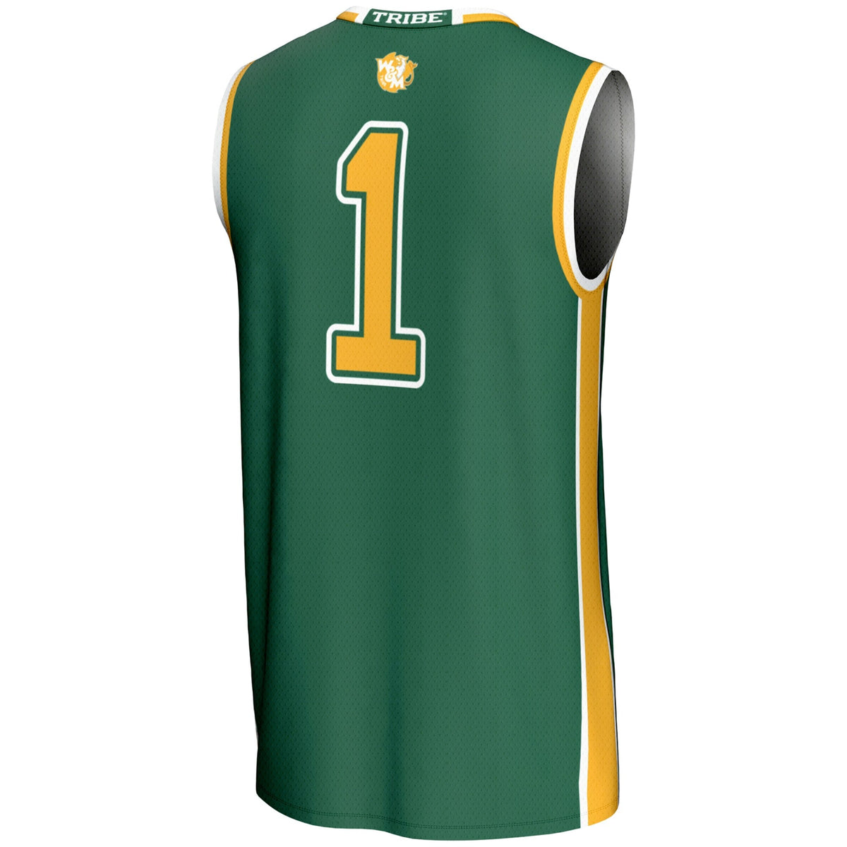#1 William & Mary Tribe Lightweight Basketball Jersey - Green product image 4, provided for visual reference and product