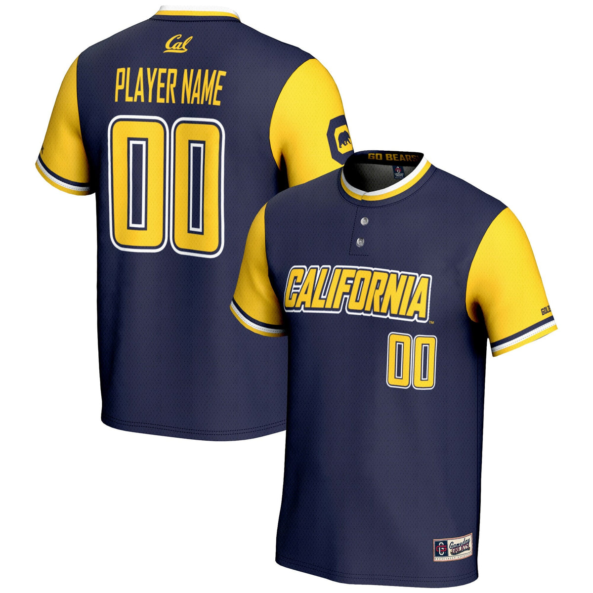 Cal Bears NIL Pick-A-Player Lightweight Softball Jersey - Navy product image 1, provided for visual reference and product