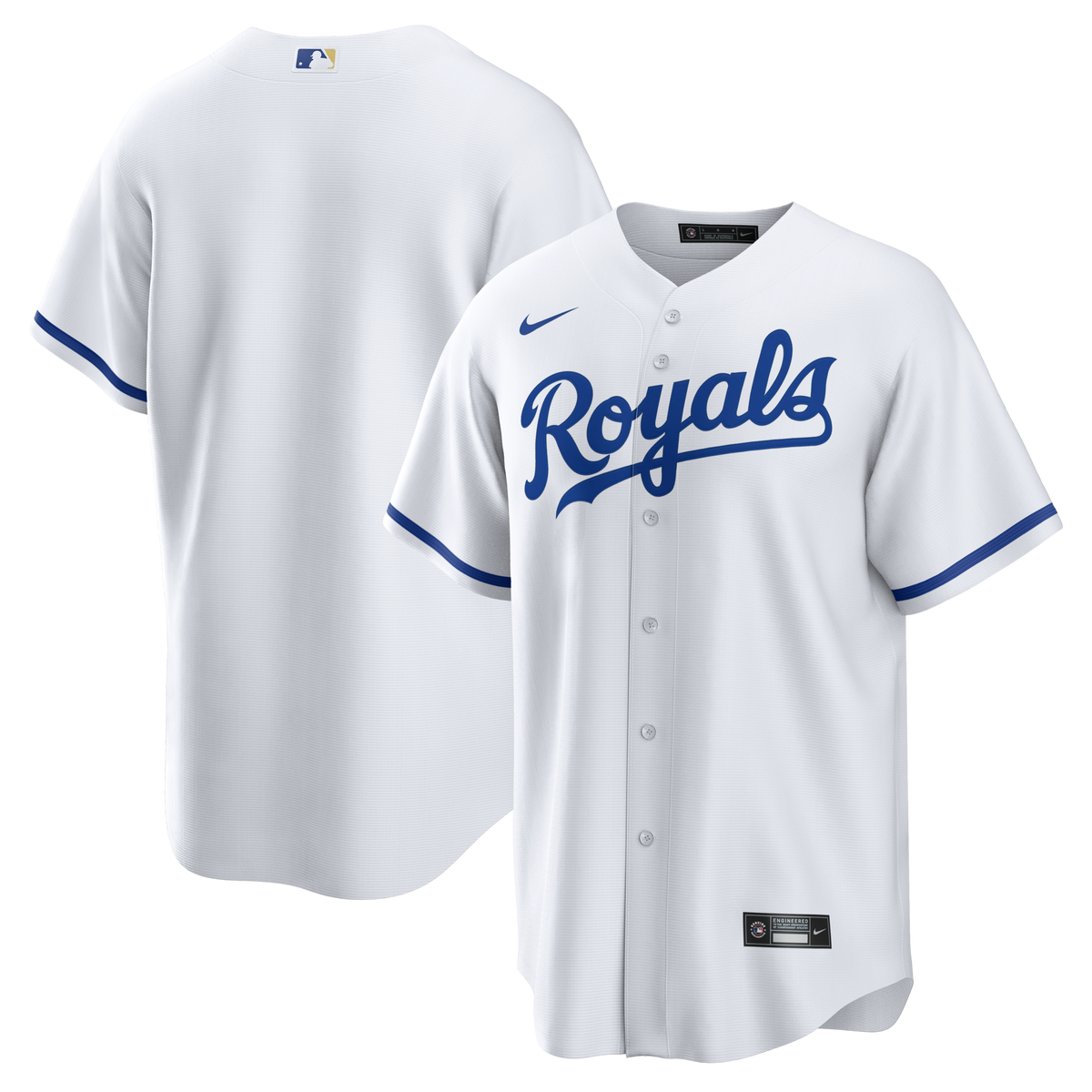 Kansas City Royals White Home Big & Tall Replica Jersey product image 2, provided for visual reference and product detail