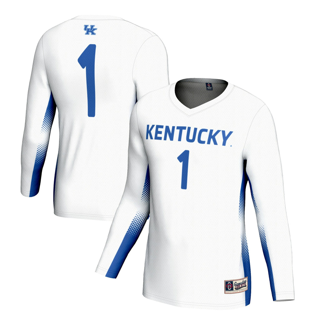 #1 Kentucky Wildcats Lightweight Volleyball Jersey - White product image 2, provided for visual reference and product detail