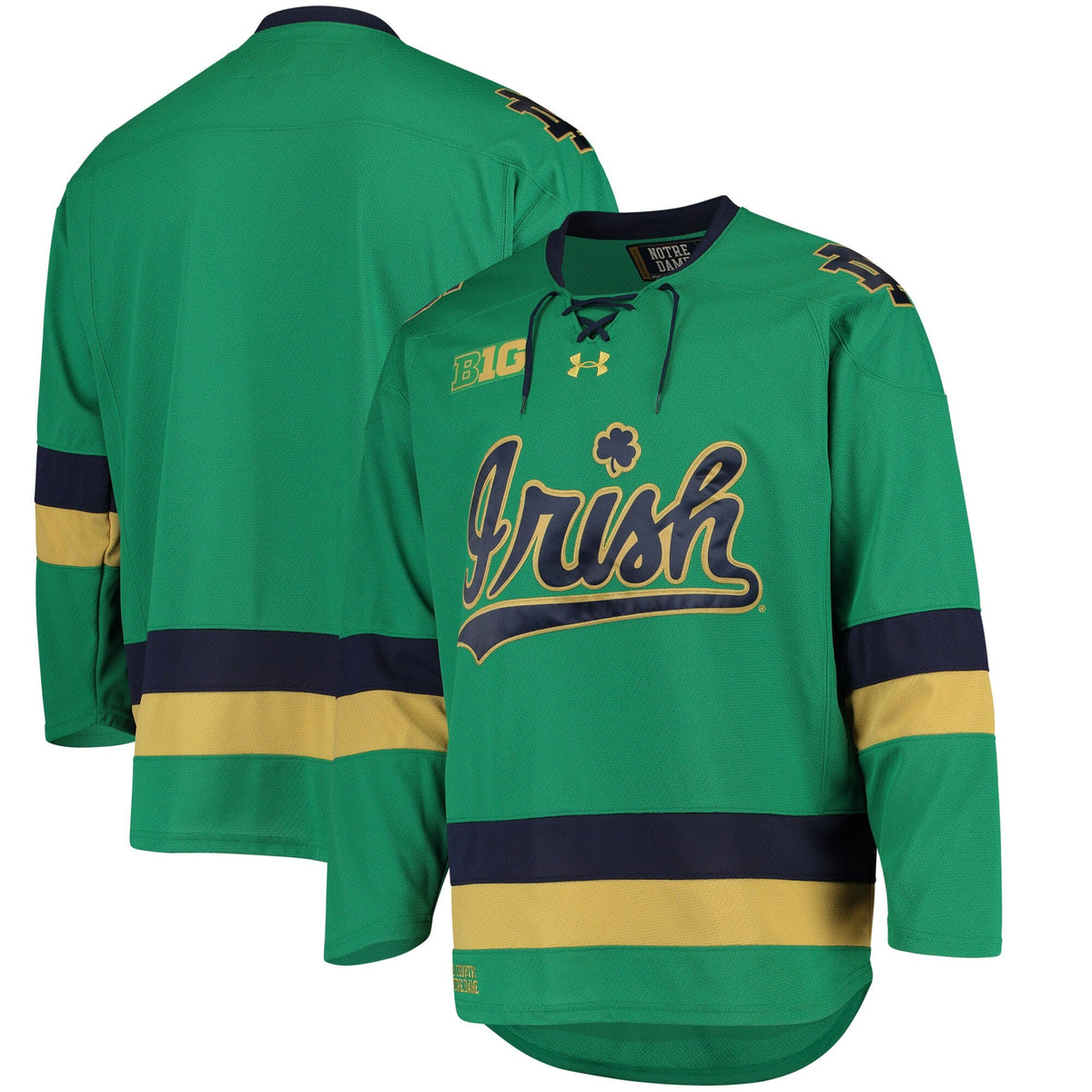 Notre Dame Fighting Irish Replica Hockey Jersey - Green product image 1, provided for visual reference and product detail