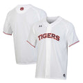 Auburn Tigers Softball Button-Up V-Neck Jersey - White product image 1, provided for visual reference and product detail