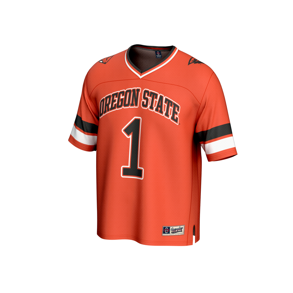 #1 Oregon State Beavers Lightweight Collegiate Football Fashion Jersey - Orange product image 3, provided for visual