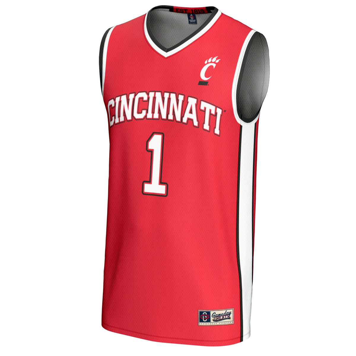 #1 Cincinnati Bearcats Lightweight Basketball Fashion Jersey - Red product image 3, provided for visual reference and