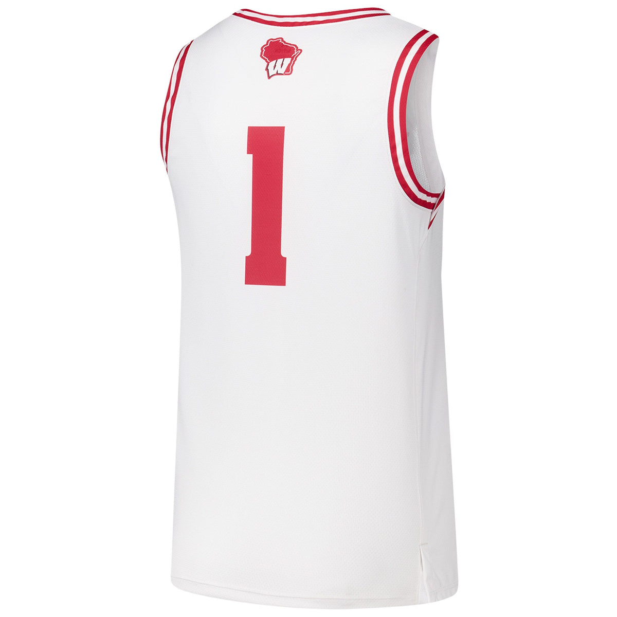 #1 Wisconsin Badgers Replica Basketball Jersey - White product image 4, provided for visual reference and product detail