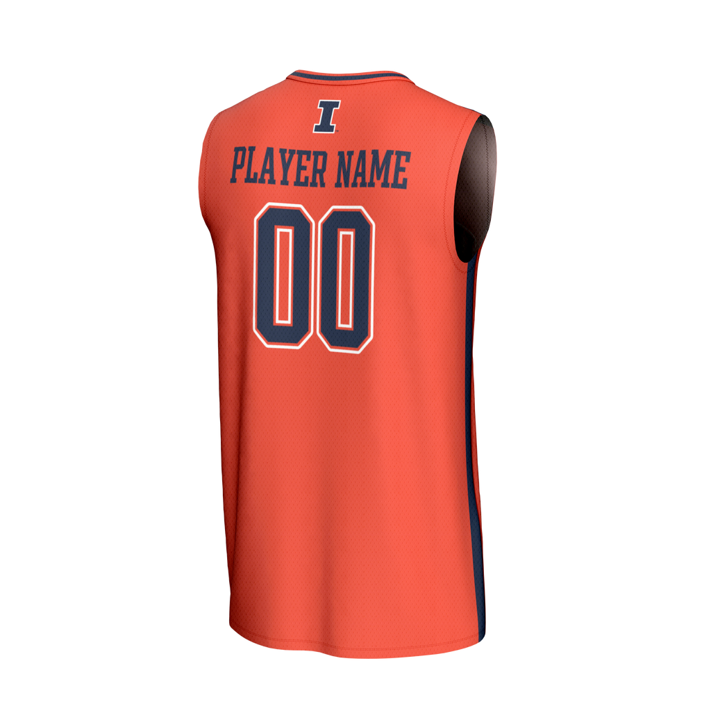 Illinois Fighting Illini NIL Pick-A-Player Lightweight Basketball Fashion Jersey - Orange product image 4, provided for